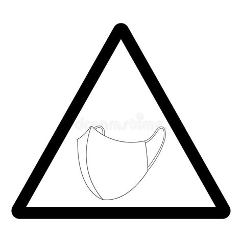 Warning Wear Face Mask Symbol Sign Vector Illustration Isolate On