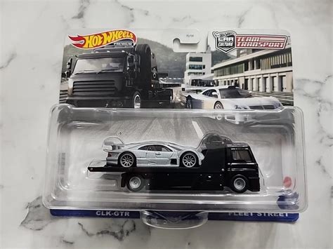 Hot Wheels Team Transport Mercedes Benz Clk Gtr Fleet Street Argento Eur