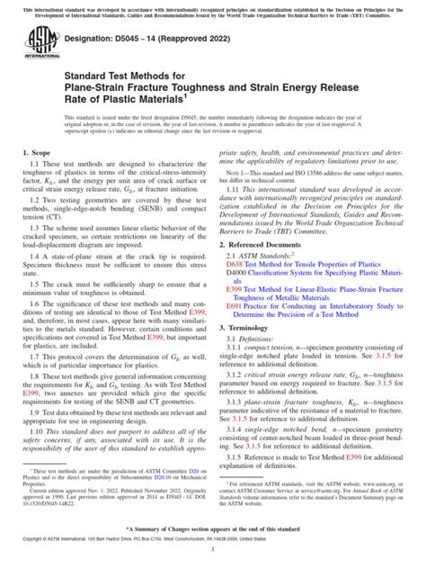 Standard Test Methods For Plane-Strain Fracture Toughness and Strain ...