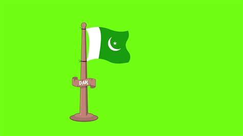 Pakistan flag in cartoon style 2d animation green screen 4k animated ...