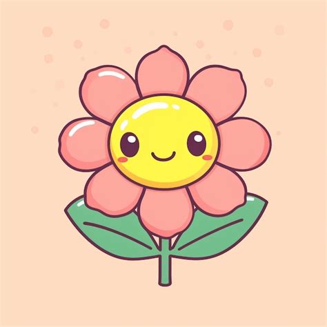 Premium AI Image There Is A Cartoon Flower With A Smiling Face On It