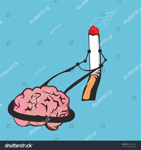 Smoke Cigarettes Control Brain Addiction Stock Vector (Royalty Free ...