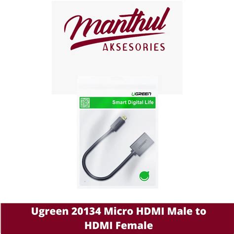 Jual Ugreen 20134 Micro Hdmi Male To Hdmi Female Adapter Cable