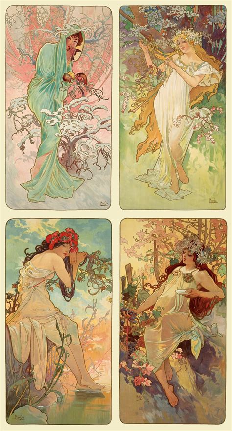 The Seasons By Alfons Mucha 1896 Art Nouveau Mucha Art Nouveau