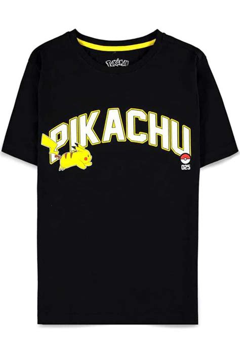 Svart T shirt med löpande Pikachu i Small Pocket Monster