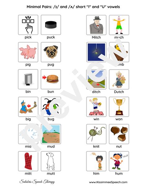 SET of Vowel Minimal Pairs 13 Sets of Vowel Pairs Over 38 Pages - Etsy