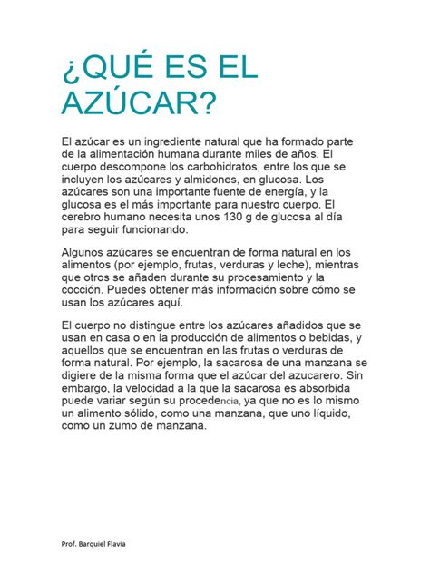 Qué Es El Azúcar Pdf