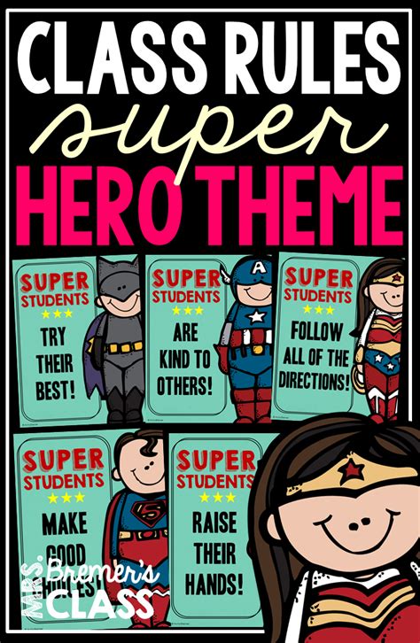 Superhero Themed Classroom Rules Posters For Your Classroom