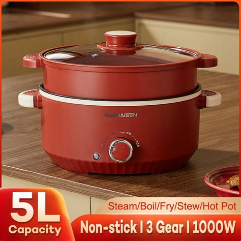 L Electric Cooker Big Capaicty Multi Function Cooker W Non Stick Pot With Steamer Cm Hot