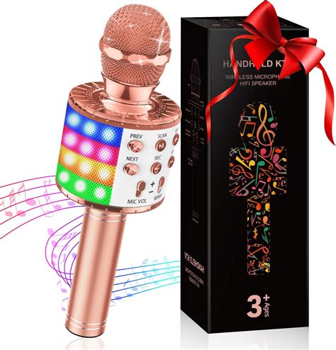 Karaoke Mikrofon Kinder Mit Led Licht Tragbare Drahtloses Bluetooth