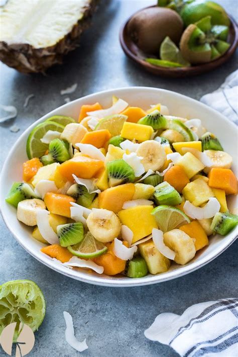 Tropical Fruit Salad With Coconut And Lime Flavor The Moments