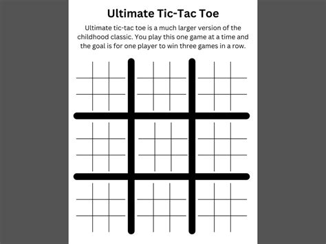 Printable Tic Tac Toe Ultimate Edition Digital Download Pdf Etsy