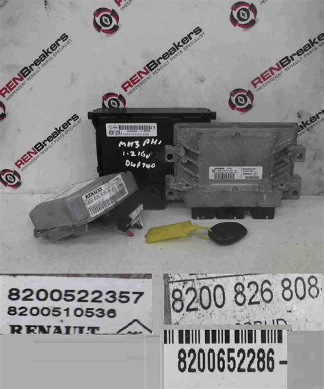 Renault Clio MK3 2005 2012 1 2 16v ECU SET UCH Steering ECU Key Fob