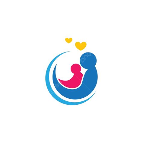 mom  baby logo vector icon illustration human logo care vector
