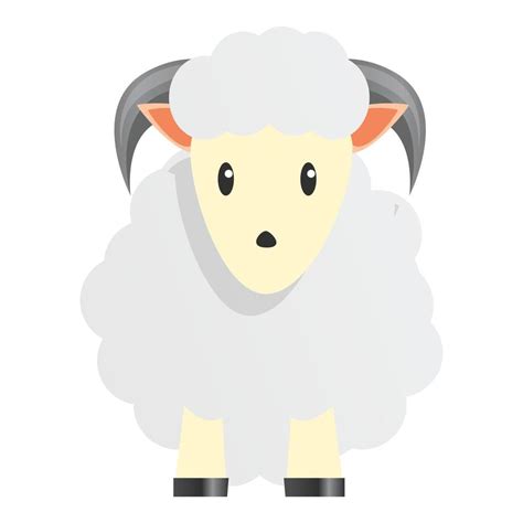 White sheep ram icon, cartoon style 14182709 Vector Art at Vecteezy