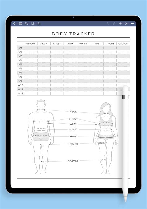 Download Printable Body Tracker Template PDF