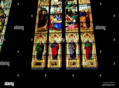 Stained glass windows in Cologne Cathedral in Cologne, Germany Stock Photo - Alamy