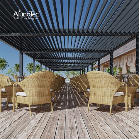 Alunotec Outdoor Restaurant Sunshade Waterproof Bioclimatic Motorized