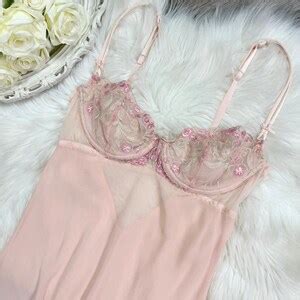 Sz 36B S M Vintage Victorias Secret Pure Silk Chiffon Pink Lingerie Slip Dress Etsy