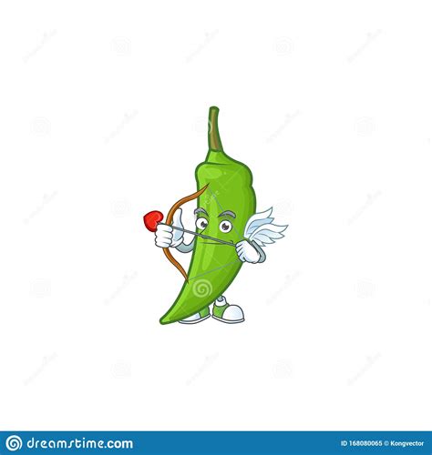 Angel Red Hot Chili Pepper Humanized Emotional Flat Cartoon Character With Wings And Halo