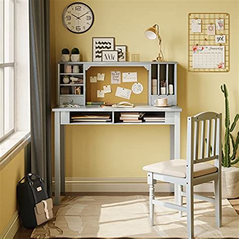 ADORNEVE Kids Desk and Chair Set, Kids Study Table with Drawers and Hutch,Children Writing Desk ...