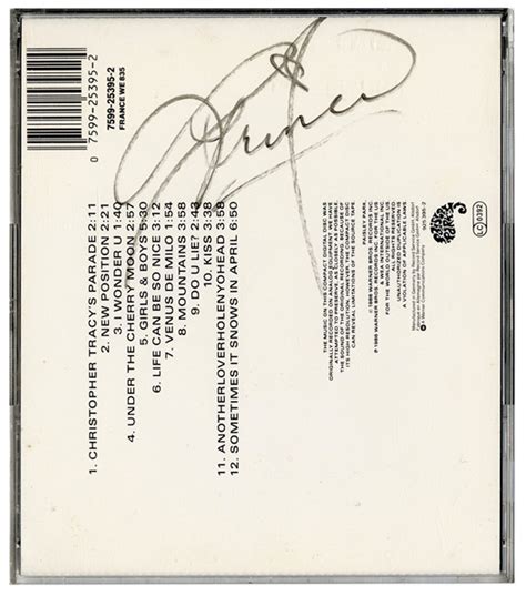 Lot Detail - Prince Signed Prince and the Revolution "Parade" CD (REAL)