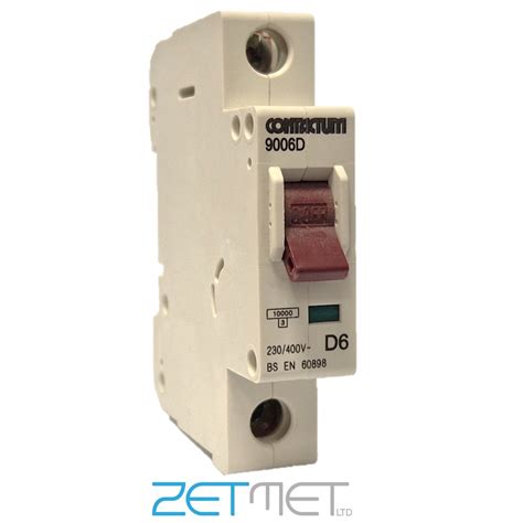 Contactum 9006D 6 Single Pole Type D 10kA 230V Miniature Circuit