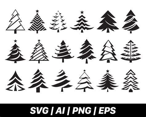 Christmas Tree Svg Bundle Christmas Svg Christmas Clipart Etsy