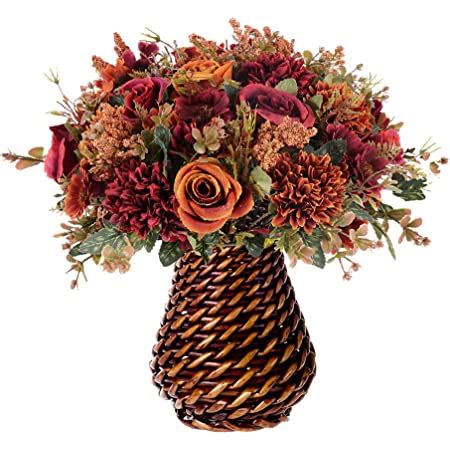 Amazon Homsunny Fall Artificial Flowers In Vase Silk Flowers