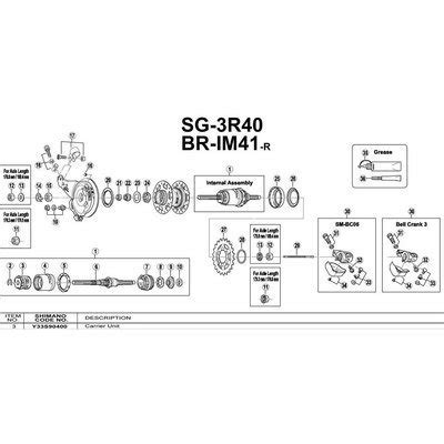 Shimano Nexus Sg-3r40 Bar Silber 90.75 mm