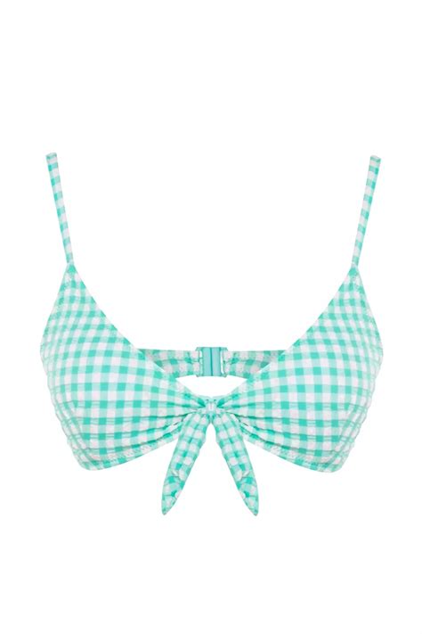 Trendyol Gingham Tie Triangle Bikini Top Buy Trendyol Online