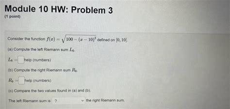 Solved Module 10 Hw Problem 1 1 Point Given The Function