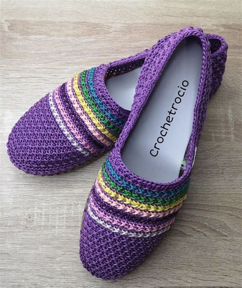 Pin De Crochet Roc O En Zapato Tejido De Colores Zapatos Tejidos