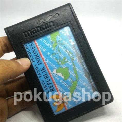 Jual Nametag Kulit Asli Id Card Holder Nametag Bank Mandiri Dompet