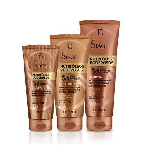 Kit Siàge Nutri Óleos Poderosos Shampoo Condicionador Tratamento