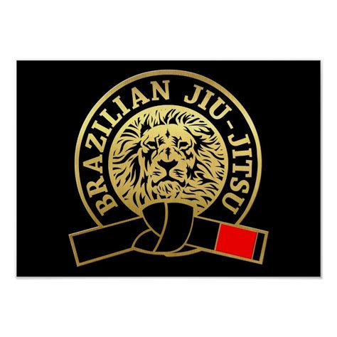 Gold Plated Brazilian Jiu Jitsu Black Belt Poster Zazzle Brazilian