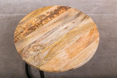 Mesa Redonda Madera Y Fierro Mediana Tienda Himalaya