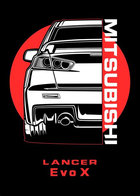 Mitsubishi Lancer Evo X Poster Picture Metal Print Paint By