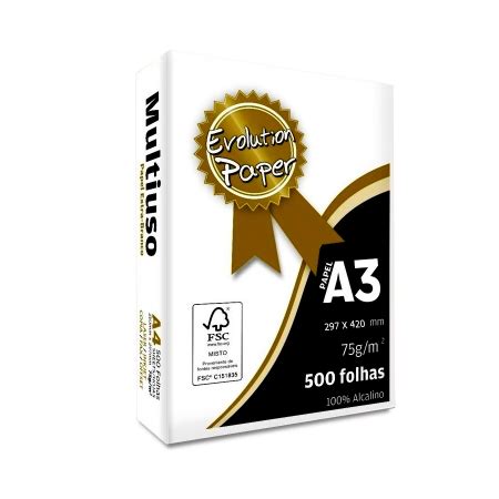 A5 EVOLUTION PAPER PAPEL SULFITE 210X148 75G BRANCO 500FL