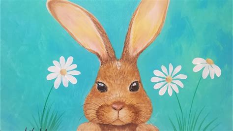 Bunny Rabbit Acrylic Painting Tutorial LIVE Step by Step Lesson - YouTube