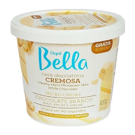 Cera Micro Ondas Cremosa Chocolate Branco 100g Depil Bella Em