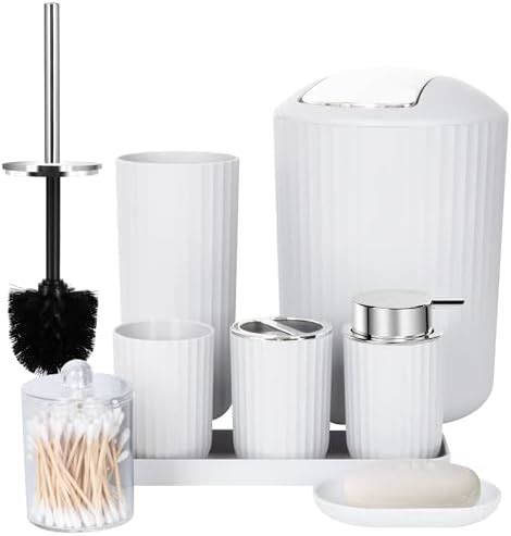 FEILANDUO Bathroom Accessories Sets Complete 8 Pcs Bathroom Accessory