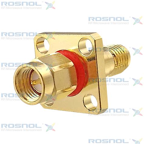 SMA Plug Male To SMA Jack Female Panel Receptacle 4 Hole Flange