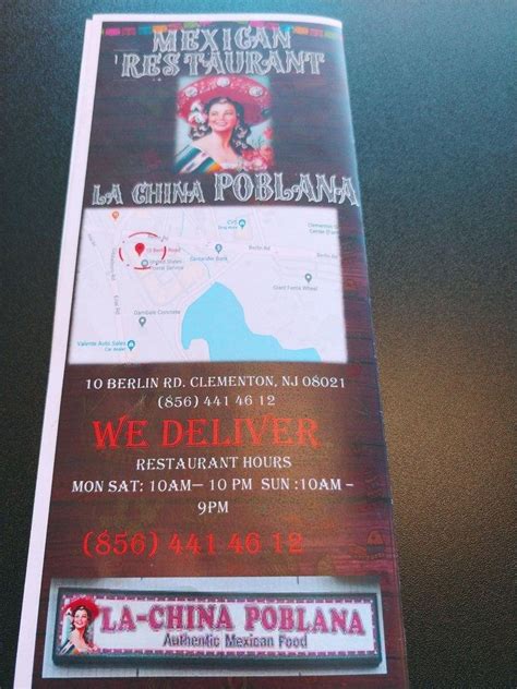 La China Poblana Mexican Food In Clementon Restaurant Menu And Reviews