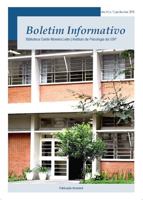 Boletim Informativo Instituto De Psicologia Usp