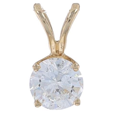 14k Yellow Gold Diamond Solitaire Pendant At 1stdibs