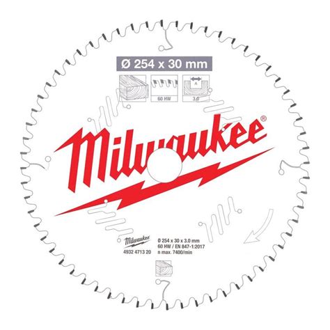 MILWAUKEE 4932471320 Tarcza pilarska do drewna 254 x 30 mm 60 zębów