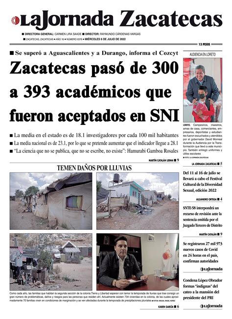 La Jornada Zacatecas 06 De Julio De 2022 By La Jornada Zacatecas Issuu