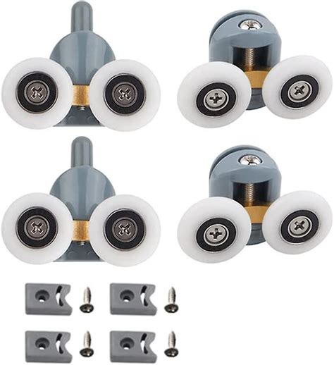 4pcs Bathroom Pulley 2 Set Glass Sliding Door Pulley Shower Door Roller Roller Sliding Shower