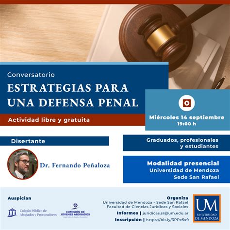 Conversatorio Estrategias Para Una Defensa Penal Universidad De Mendoza